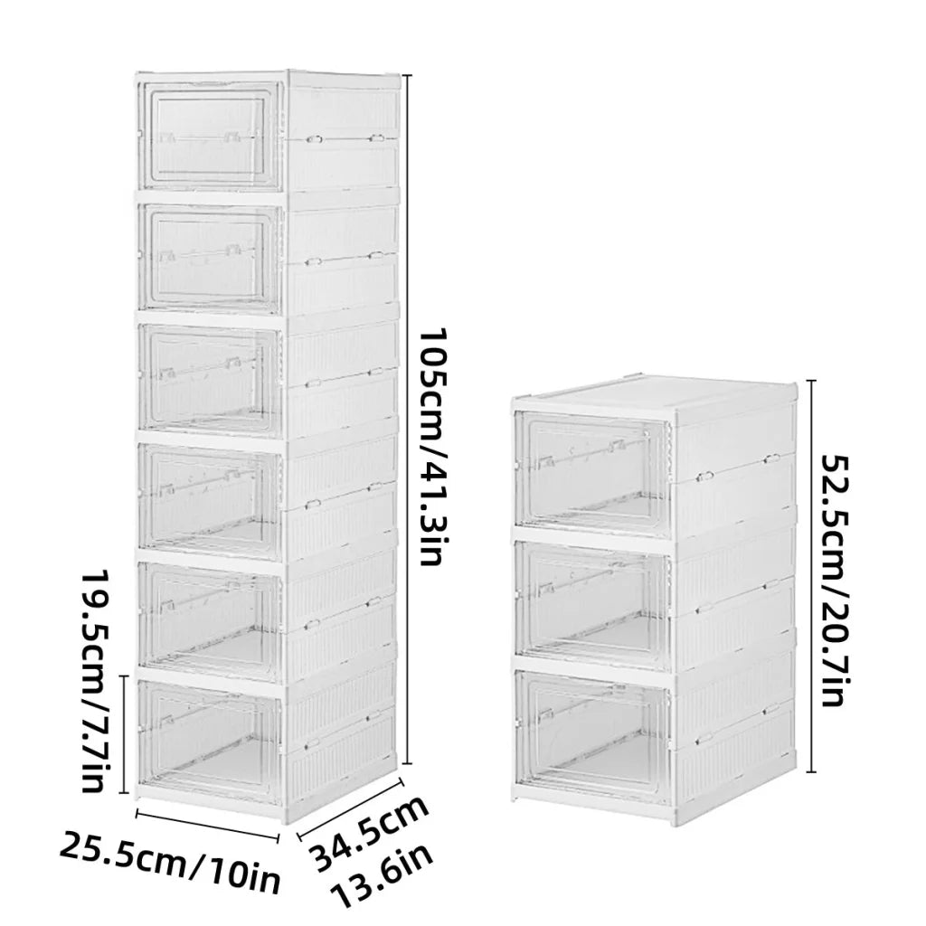 Easy Assemble Shoe Box Foldable Rack 3/6 Layers Storage