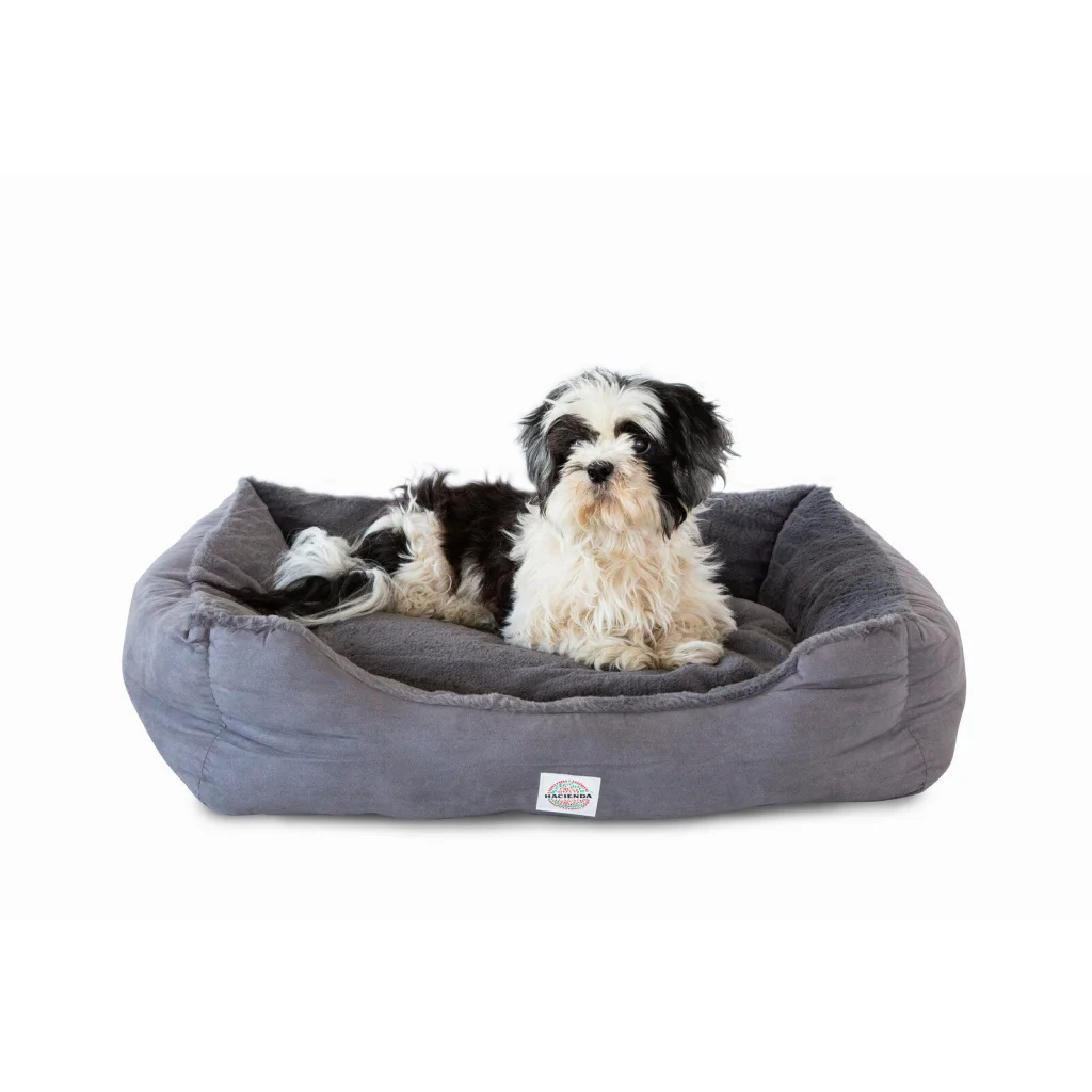 Easy-to-Clean Heated Rabbit Faux Fur Covering Pet Bed