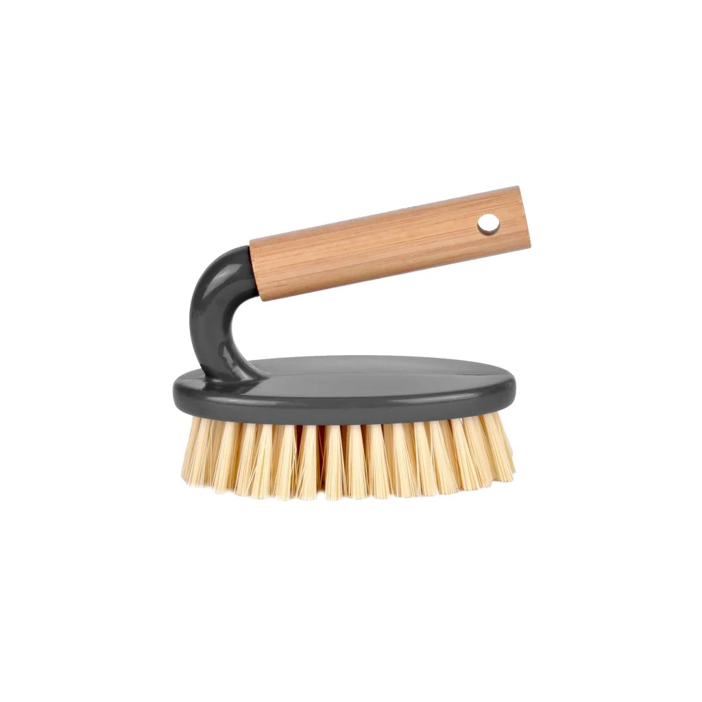 Eco Bamboo Handle Iron Household Scrubber Brush - Home &