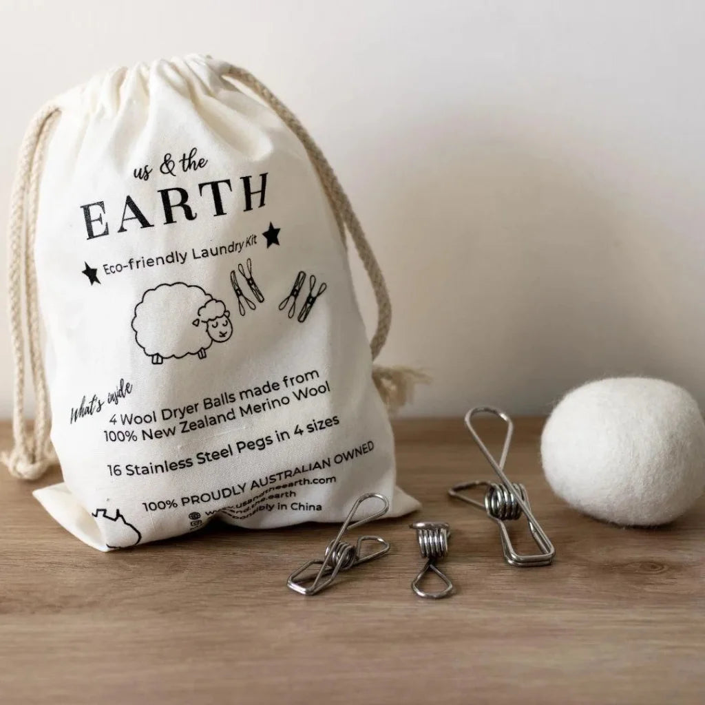 Eco-Friendly Laundry Bundle - Pegs & Dryer Balls Set - Home