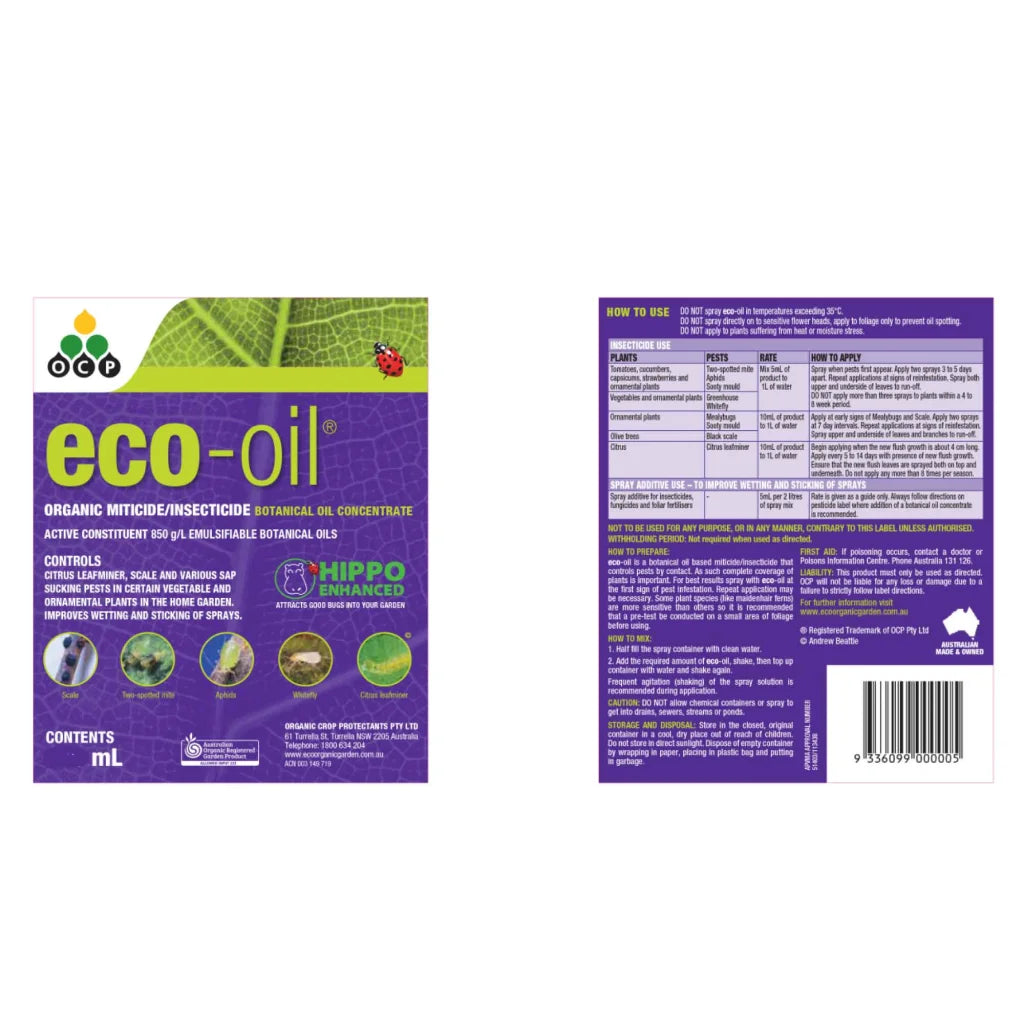 Eco Pest Oil 250ml Organic Miticide Insecticide Botanical