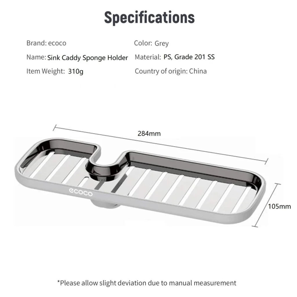 Ecoco Kitchen Drain Holder Sponge Sink Storage Rack Basket