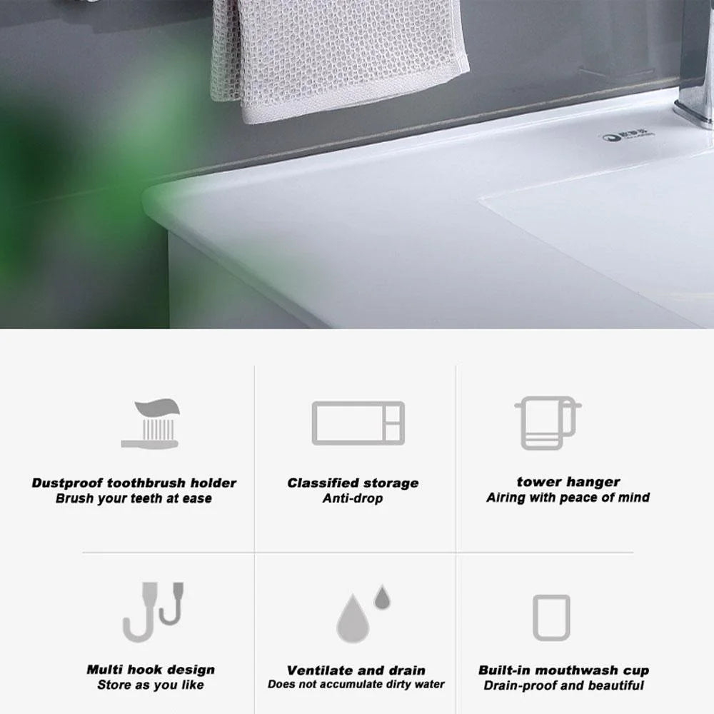 Ecoco Wall-Mounted Toothbrush Holder with 4 Cups and 4