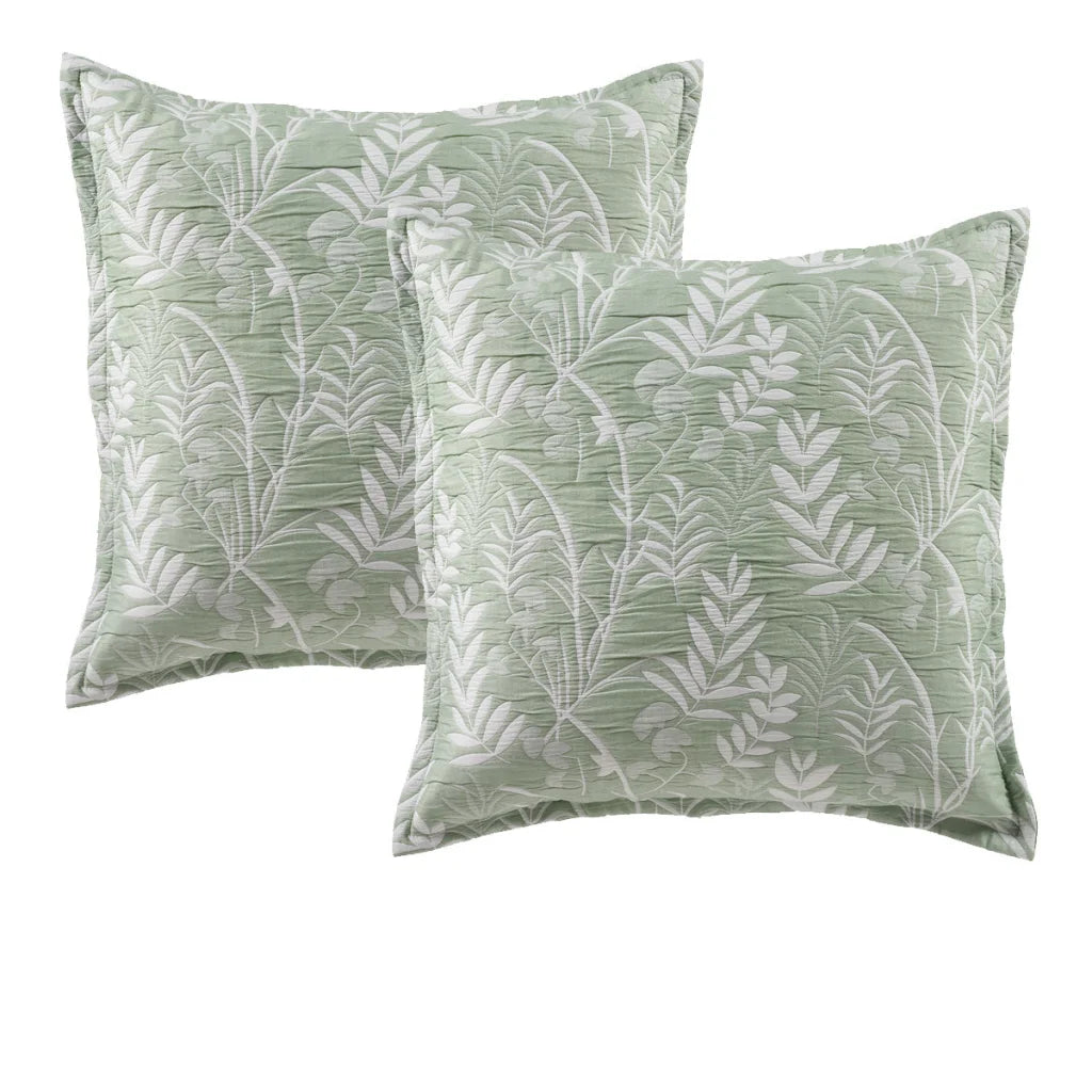 Eden Sage European Pillowcases Pair - Home & Garden