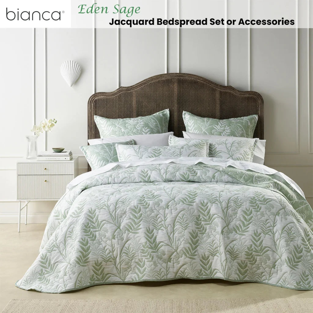 Eden Sage Jacquard Bedspread Set - Double - Home & Garden