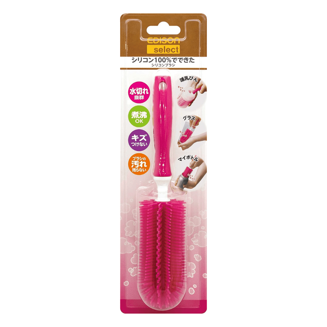 EDISON mama Silicone Baby Bottle Brush Pink