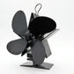 Efficient 4-blade Heat-powered Stove Fan - Aluminum - Gold