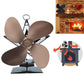 Efficient 4-blade Heat-powered Stove Fan - Aluminum - Gold