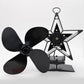 Efficient 4-blade Heat-powered Stove Fan - Aluminum - Red