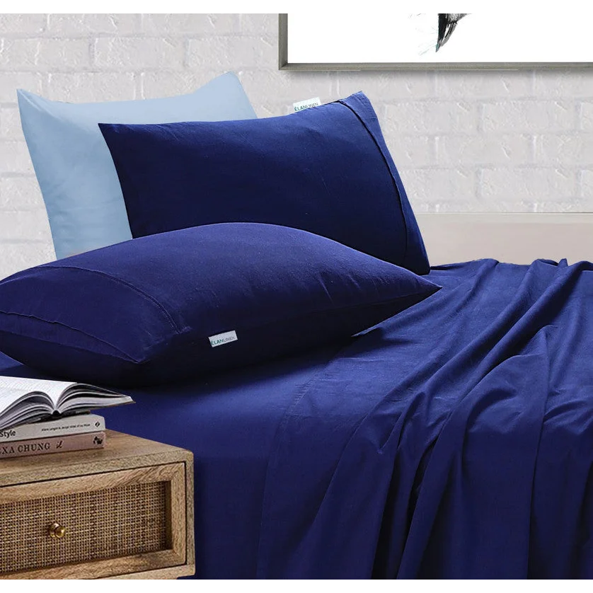 Egyptian Cotton Bed Sheets Set 100% Vintage Washed 500TC