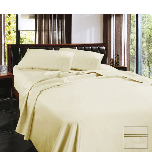 Egyptian Cotton Sateen Sheet Set Ramesses 1450TC - Cream