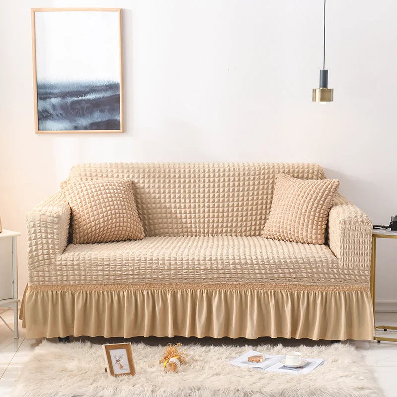 Elastic sofa cover-beige (235-300cm) - Furniture > Sofas >