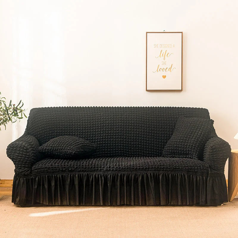 Elastic sofa cover black (190-230cm) - Furniture > Sofas >