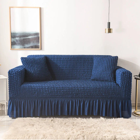 Elastic sofa cover blue (235-300cm) - Furniture > Sofas >