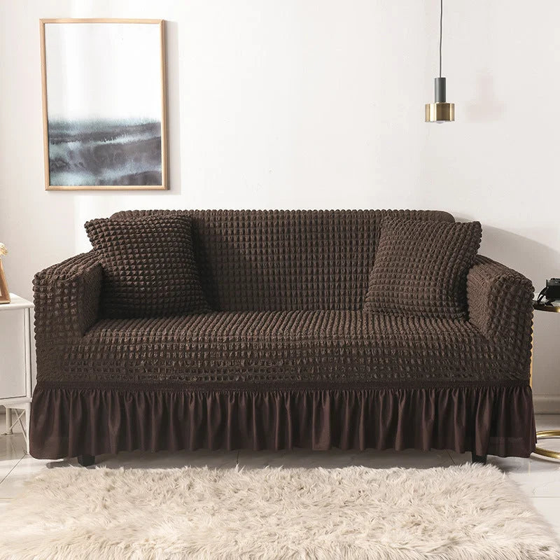 Elastic sofa cover coffee color (190-230cm) - Furniture >