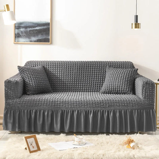 Elastic sofa cover-gray (235-300cm) - Furniture > Sofas >