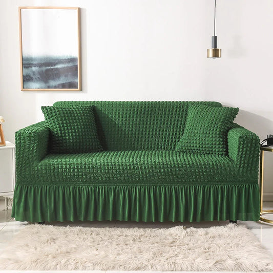 Elastic sofa cover green (305-360cm) - Furniture > Sofas >