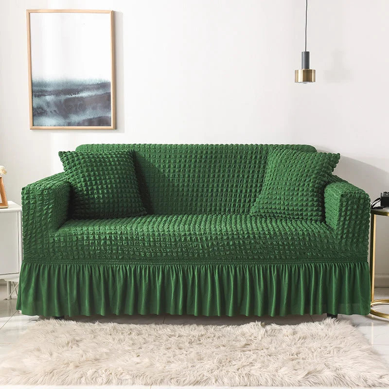 Elastic sofa cover green (305-360cm) - Furniture > Sofas >