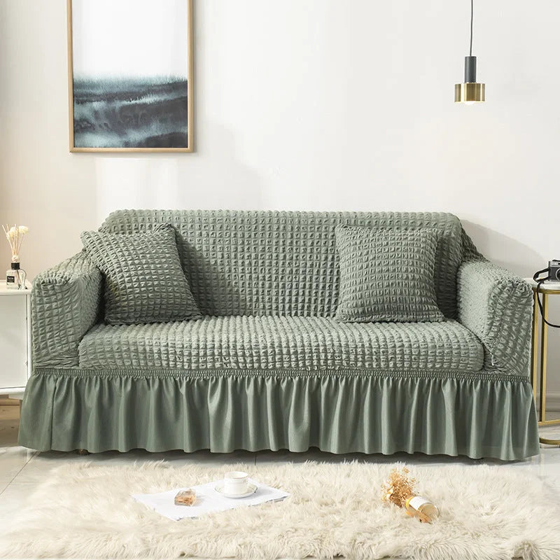 Elastic sofa cover-green L code (190-230cm) - Furniture >