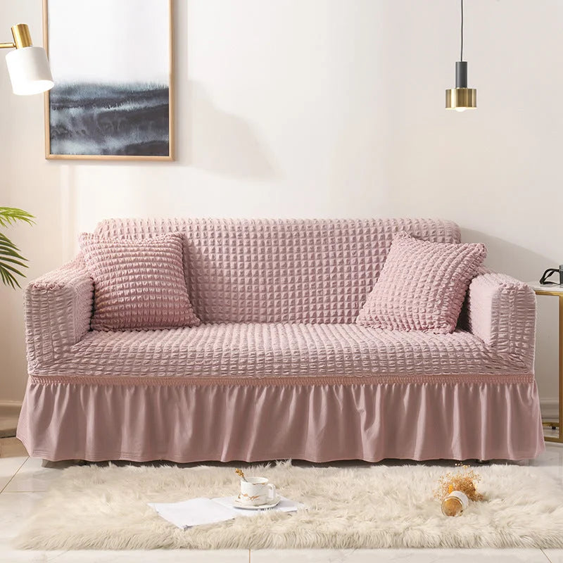 Elastic sofa cover-pink (305-360cm) - Furniture > Sofas >