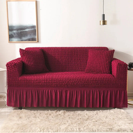Elastic sofa cover wine red (235-300cm) - Furniture > Sofas
