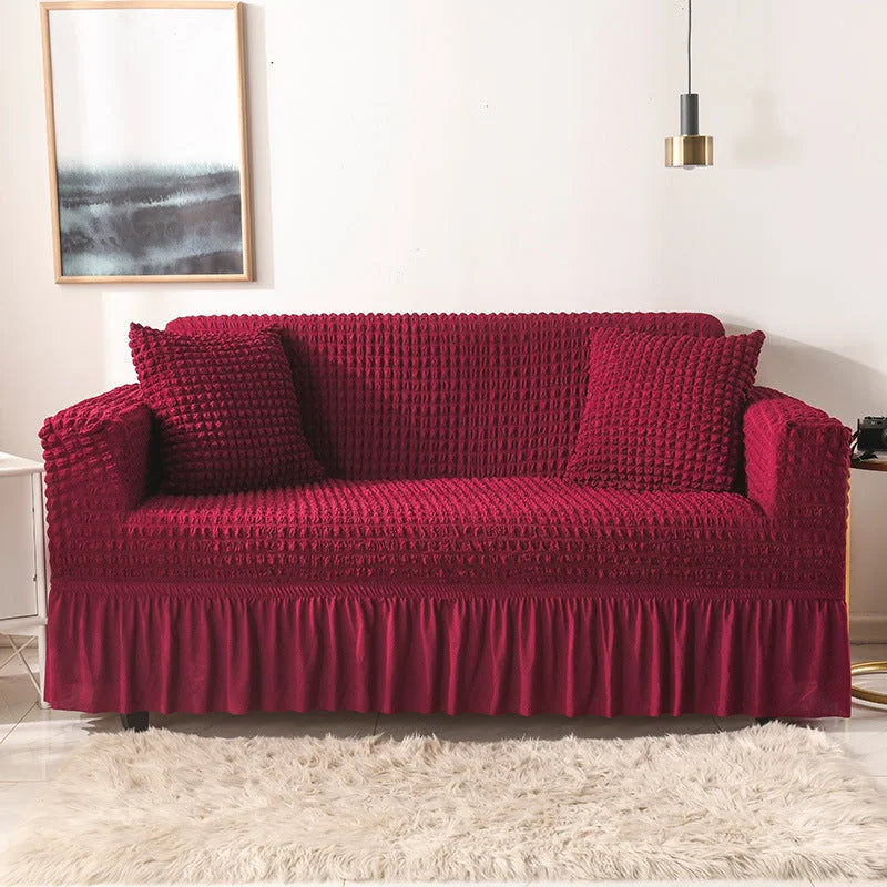 Elastic sofa cover wine red (90-140cm) - Furniture > Sofas