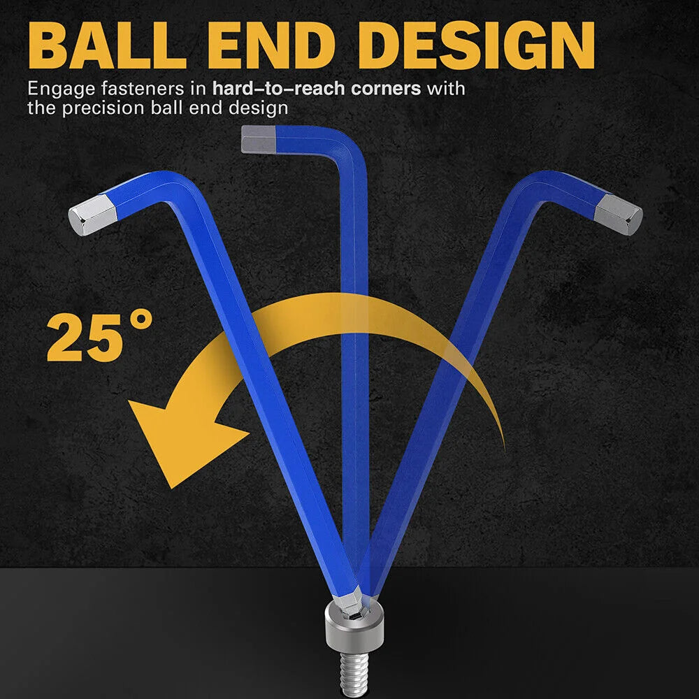 ELEAD Extra Large Hex Key Set 13Pc Long Allen Wrench Ball