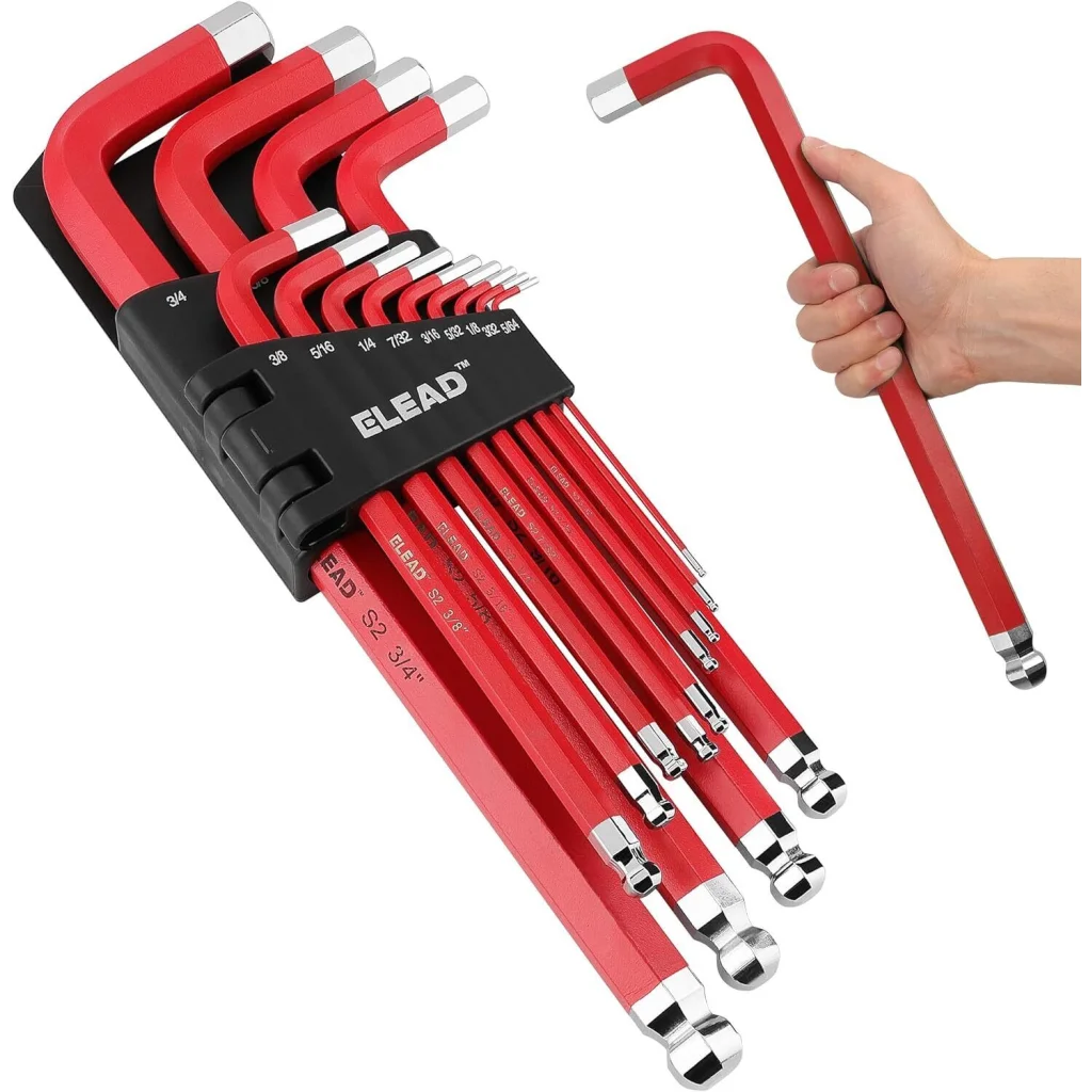 ELEAD Extra Large Hex Key Set 13Pc Long Allen Wrench Ball