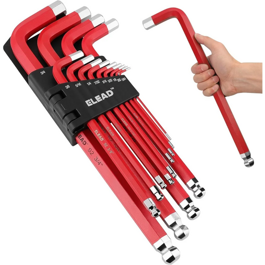 ELEAD Extra Large Hex Key Set 13Pc Long Allen Wrench Ball