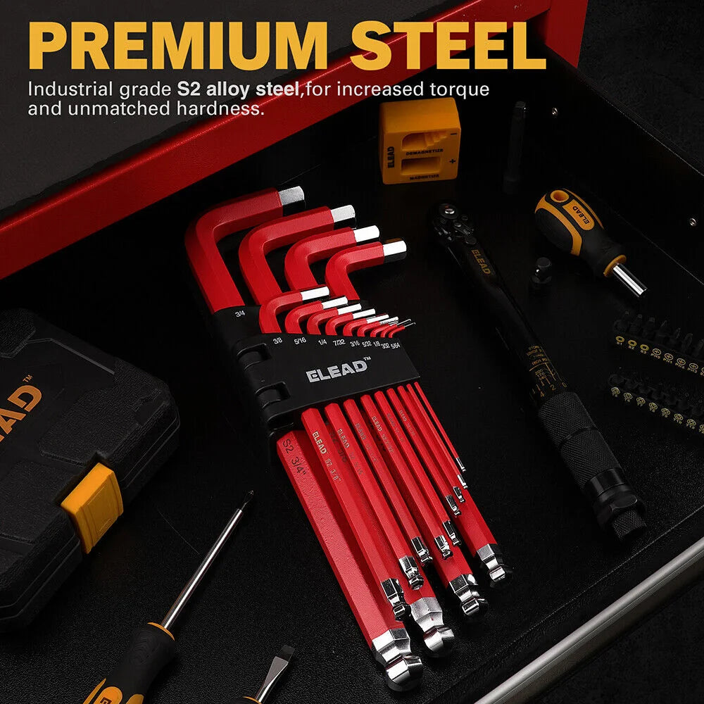 ELEAD Extra Large Hex Key Set 13Pc Long Allen Wrench Ball