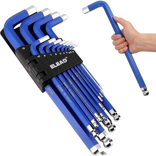 ELEAD Jumbo Hex Key Allen Wrench Set 13-Piece Metric 2-19mm