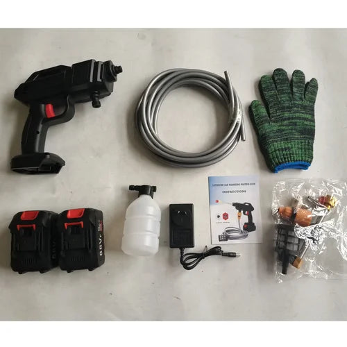 Electric Car Pressure Washer Cordless Spray Gun W/ 2
