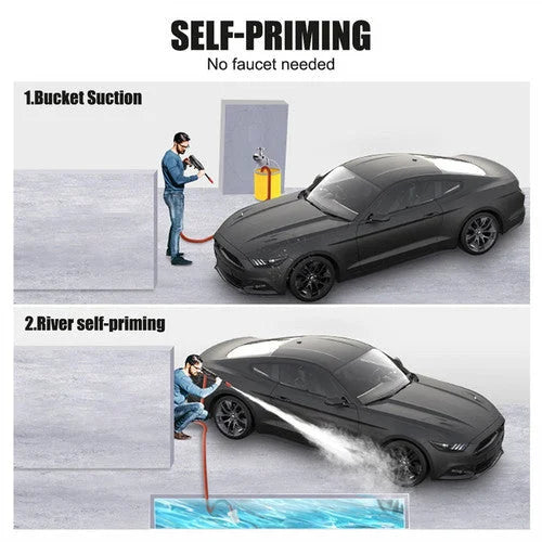 Electric Car Pressure Washer Cordless Spray Gun W/ 2
