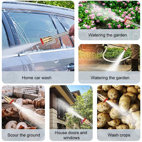 Electric Car Pressure Washer Cordless Spray Gun W/ 2