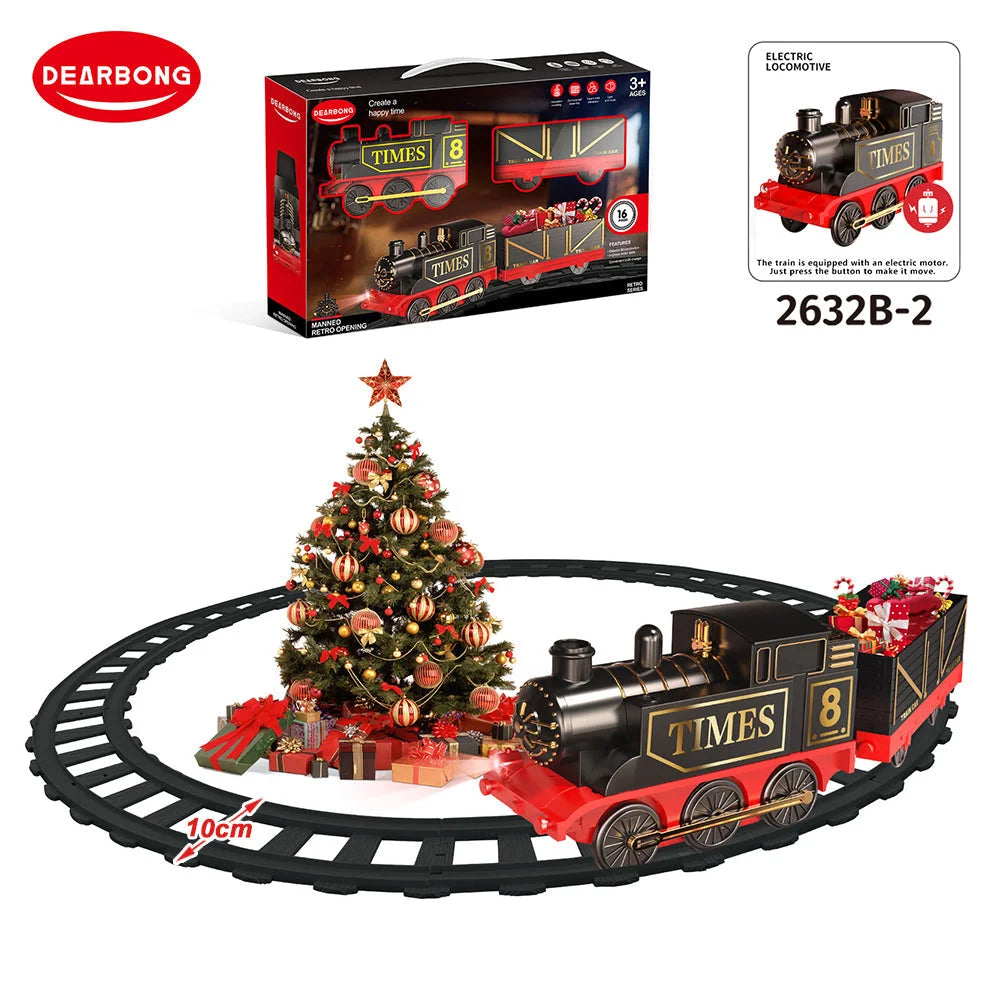 Electric Christmas Classic Train Toy Kids Set Railway Music