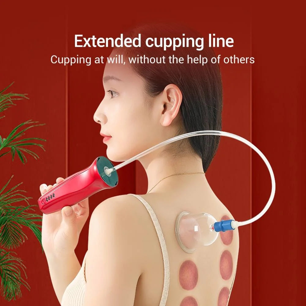 Electric Cupping Device Vacuum Massage Tool - Red - Health