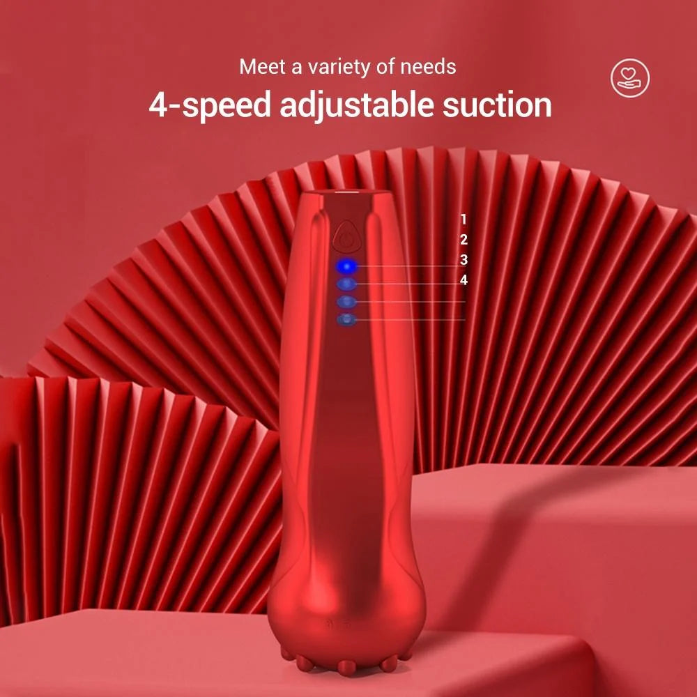 Electric Cupping Device Vacuum Massage Tool - Red - Health