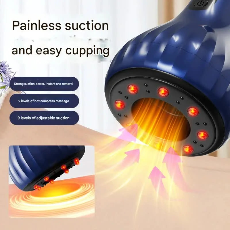 Electric Cupping & Gua Sha Massager - 9 Levels Heat &