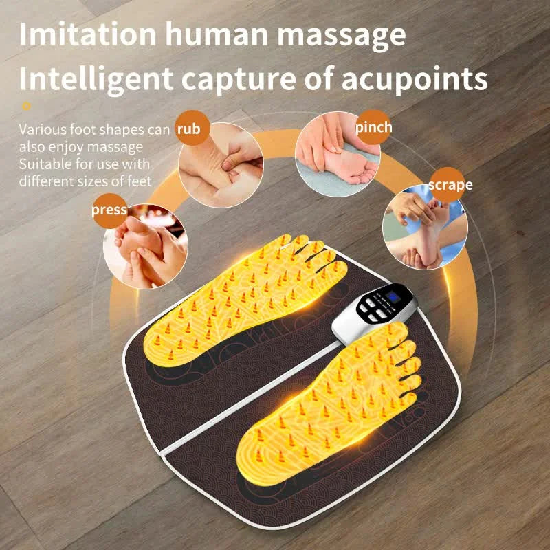 Electric Foot Massager Mat with Remote Control – 32-Speed 8