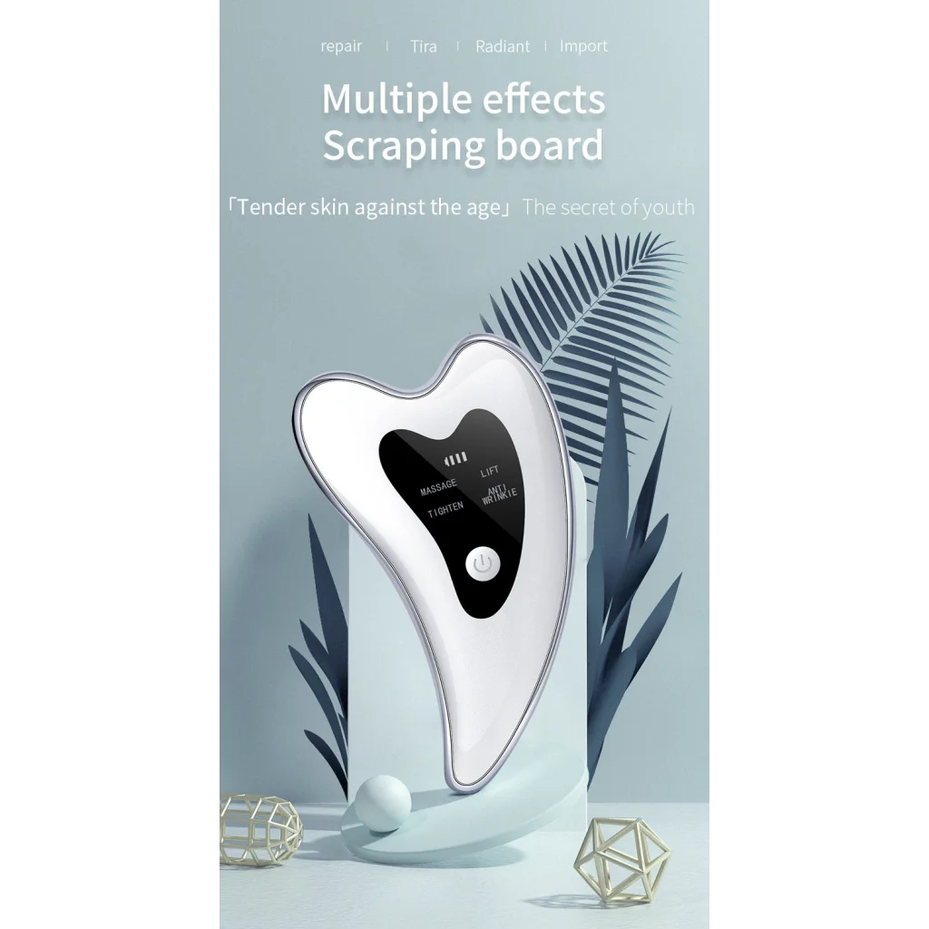 Electric Gua Sha Facial Massager with Heat Vibration & LED