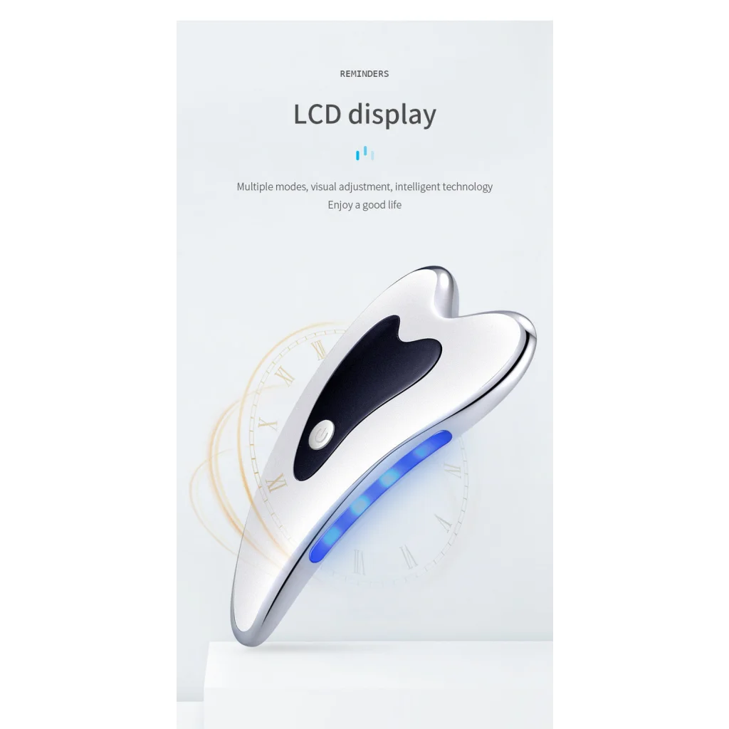 Electric Gua Sha Facial Massager with Heat Vibration & LED
