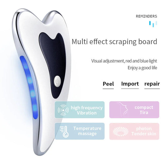Electric Gua Sha Facial Massager with Heat Vibration & LED