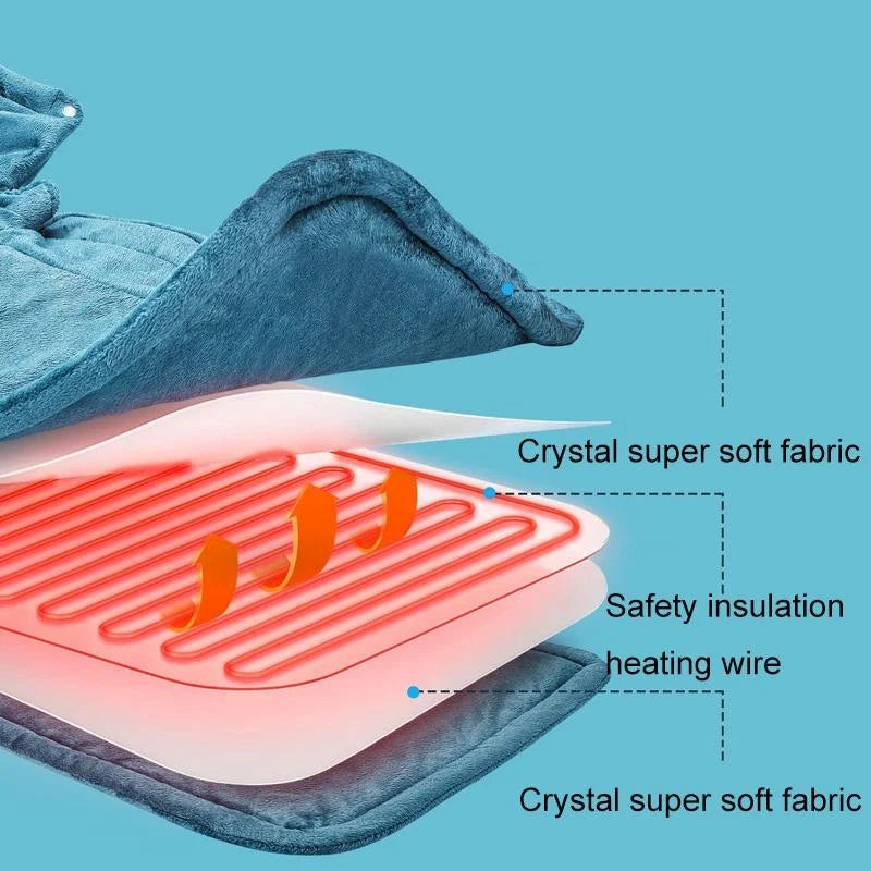 Electric Heated Shawl For Neck & Back Au Plug - Dark Gray