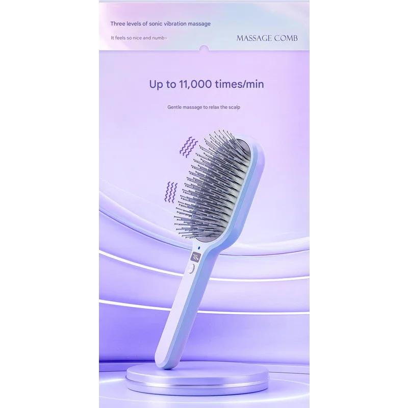 Electric Ionic Vibrating Massage Hairbrush - 3-Mode Sonic