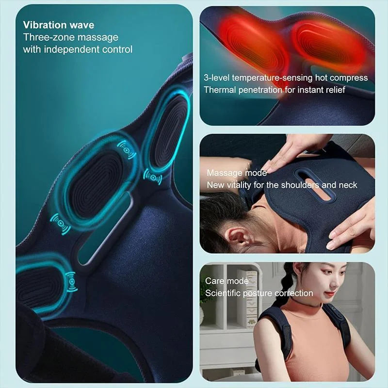 Electric Shoulder Neck Massage Belt Back Correction Belt