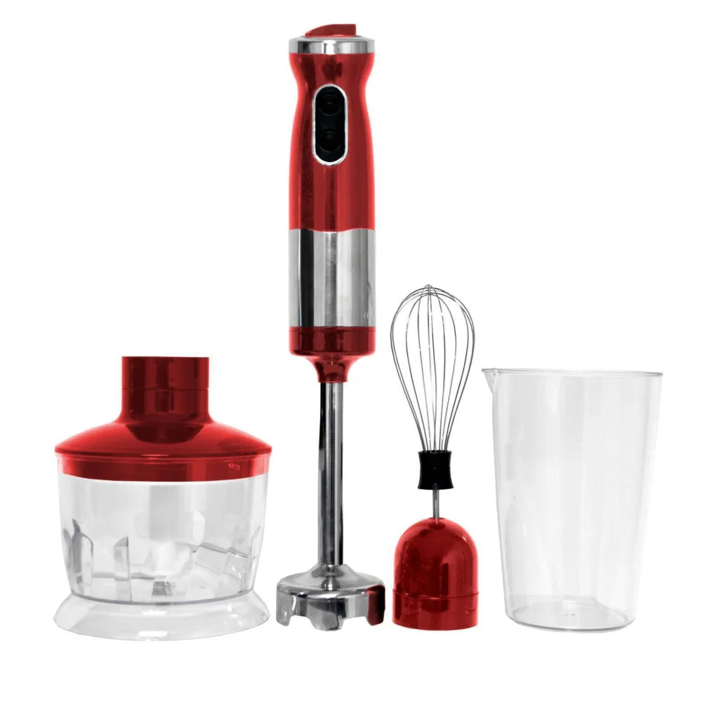 Electric Stick Hand Blender and Mixer Red 700ml