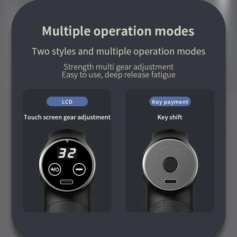 Electric Triangular Fascia Massage Gun - Green Lcd - Health