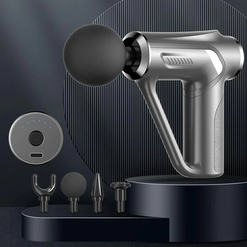 Electric Triangular Fascia Massage Gun - Silver Button
