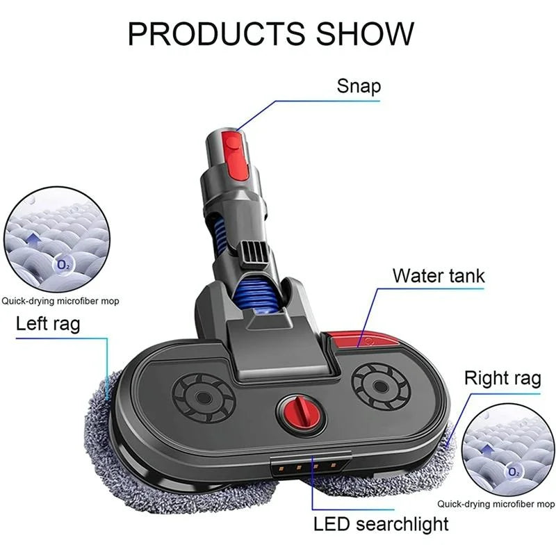 Electric Vacuum Cleaner with Integrated Mopping Head