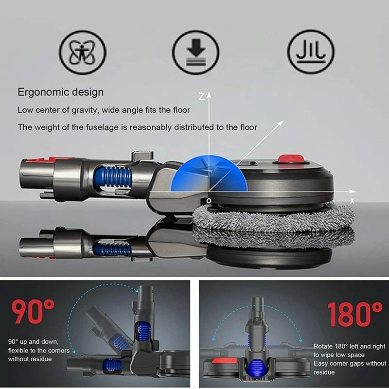 Electric Vacuum Cleaner with Integrated Mopping Head